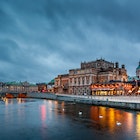 Illuminated Stockholm Royal Opera in the Evening, Sweden