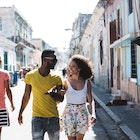 Cuba Lifestyle with two Cuban models on the streets of Havana,