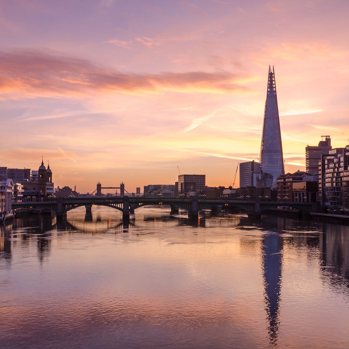 500px Photo ID: 92698707 - An early morning shot of the sun rising over the east of london with some of the big landmarks in front of the orange sky.www.facebook.com/maxrobeynsphotography