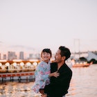 Dad and daughter in Tokyo, Japan