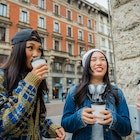 Young asian tourists exploring city and drink coffee to go
1248504415