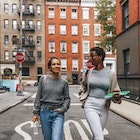 Multi ethnic young students walking in New York City.
1457985219