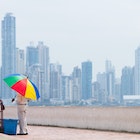 People enjoy the view of the Panama City skyline from a waterfront walkway in Casco Viejo's old town area.
175871905
Boardwalk, Skyline, buildings, skyscraper