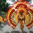 A man participates in the Parade of Troupes during Carnival Week Anguilla