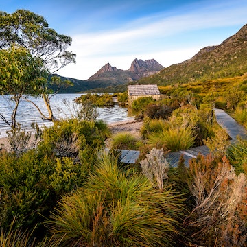 Dove Lake Boatshed at Cradle Mountain-Lake St Clair National Park in Tasmania.
