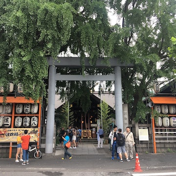 Namiyoke-jinja, Torii gate at the entrance to the shrine, Ginza & Tsukiji.