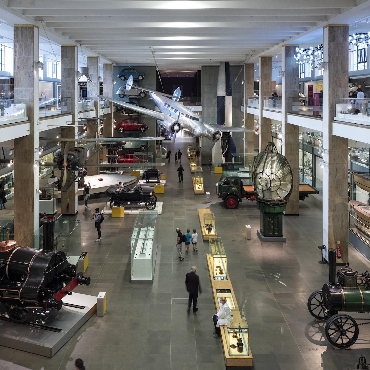 Images of families enjoying the museum on the first day of opening, abiding by social distancing/Covid-19 regulations. General shots for external Comms which show people enjoying our museum safely. Making of The Modern World Gallery, Science Museum, London, August 2020.