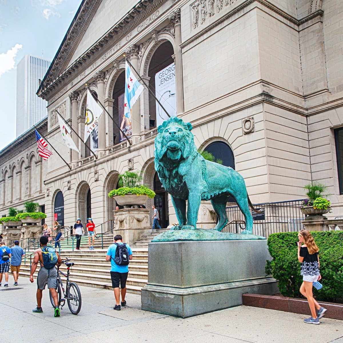 JUL 15, 2018: Exterior of the Art Institute of Chicago museum.