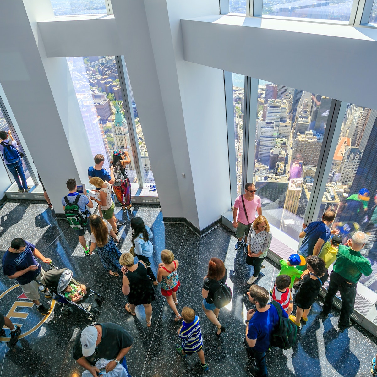 NEW YORK - MAY 29 : ONE  WORLD OBSERVATORY grand opening day on May 29, 2015. It  is open year round. Starting May 29th until September 7th from 9 a.m. until midnight