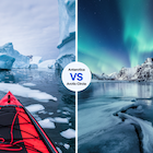 Kayaking in Antarctica between icebergs or Aurora Borealis in Norway's Lofoten islands